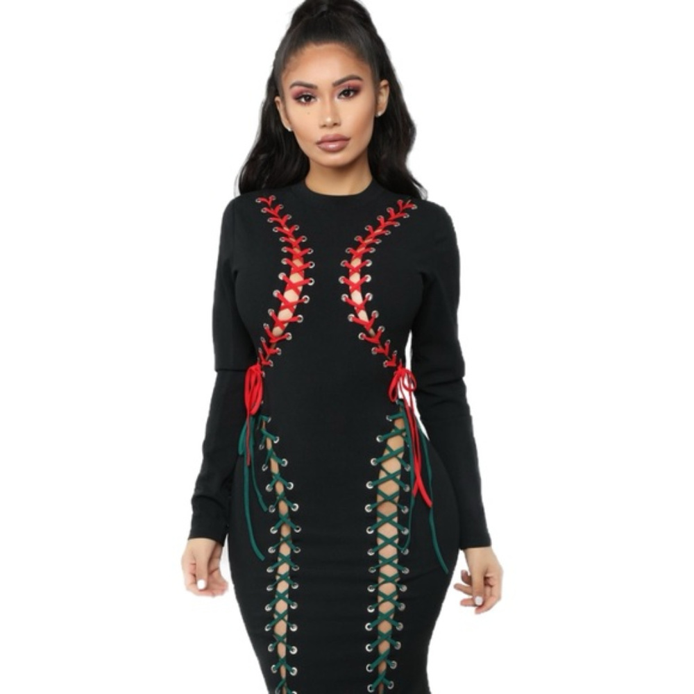 Lace Up Gothic Gown Midival Dress Corset dollskill - Picture 4 of 8